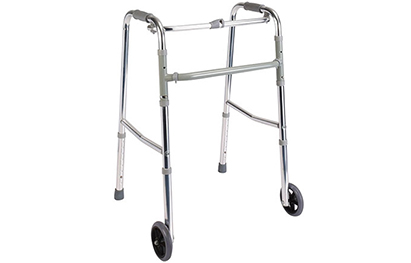 FOLDING WALKER WITH CASTORS – Height Adjustable